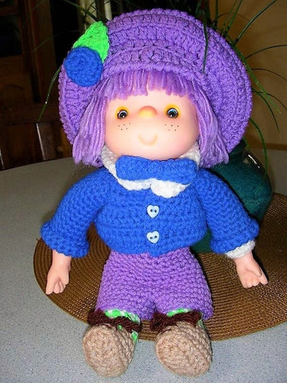 Vintage Crochet Pattern 14" Lollipop Lane Plum Preserves Yarn Head Doll PDF Instant Digital Download Retro 1980s Dumplin Designs 4 Ply Mitzy