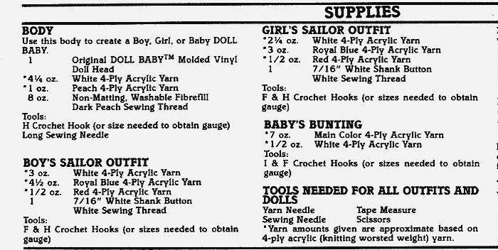 Vintage Crochet Pattern 16 Inch Doll Baby Soft Sculpture Dolls & Clothing PDF Instant Digital Download Cabbage Patch Kids 4 Ply