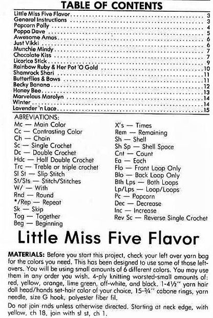 Vintage Crochet Patterns 14" Candy Capers and Friends Yarn Head Dolls Outfits PDF Instant Digital Download 16 Designs Retro 1980s 4 Ply