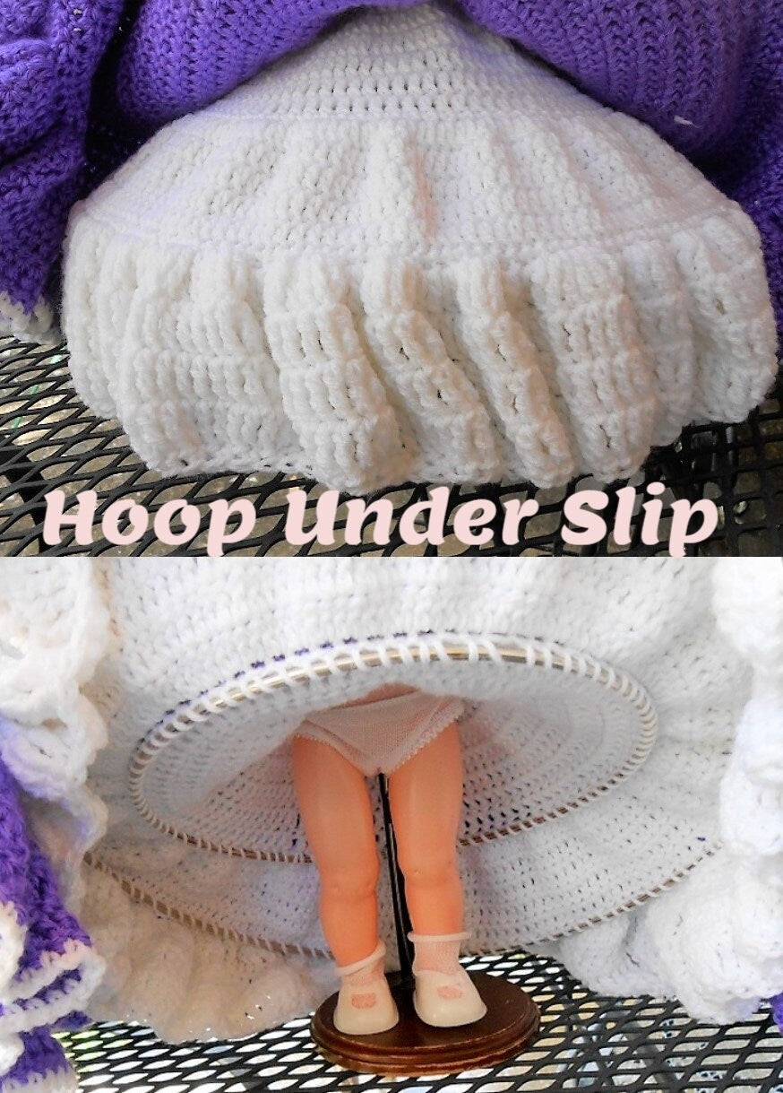 Vintage Crochet Pattern 13" Pretty Bed Doll Peplum Ruffle Dress & Hat PDF Instant Digital Download 10 Ply