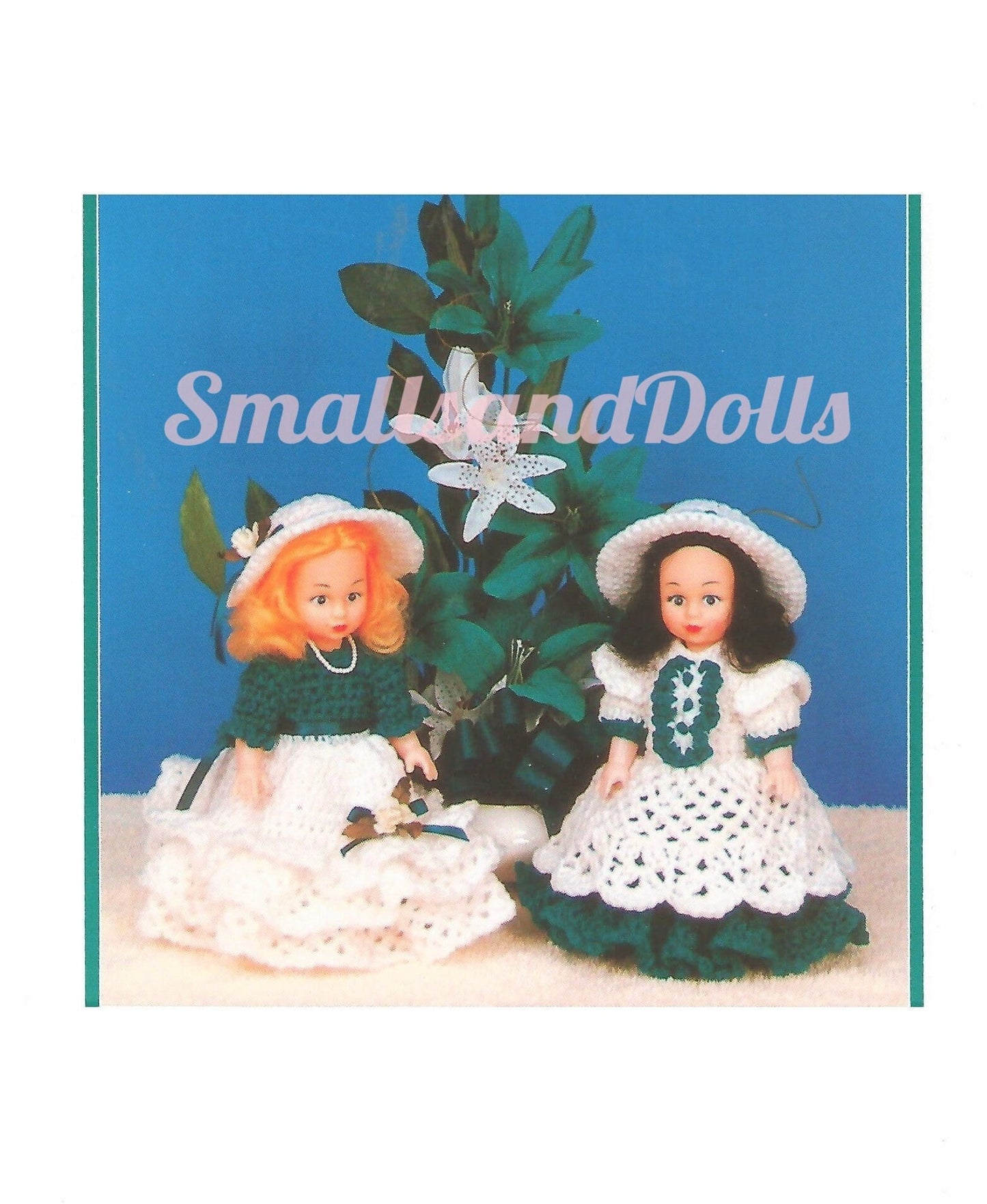 Vintage Crochet Pattern 6" Little Ladies Air Freshener Dolls Outfits PDF Instant Digital Download 5 Ply