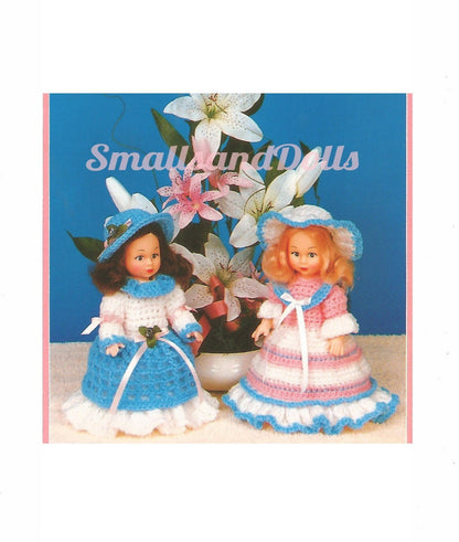 Vintage Crochet Pattern 6" Little Ladies Air Freshener Dolls Outfits PDF Instant Digital Download 5 Ply