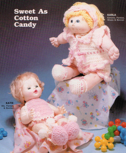 Vintage Crochet Patterns 15 16 18 Inch Soft Sculpture Cabbage Patch kids Doll Clothes Girl Boy 14 Crocheted Outfits PDF Instant Digital Down