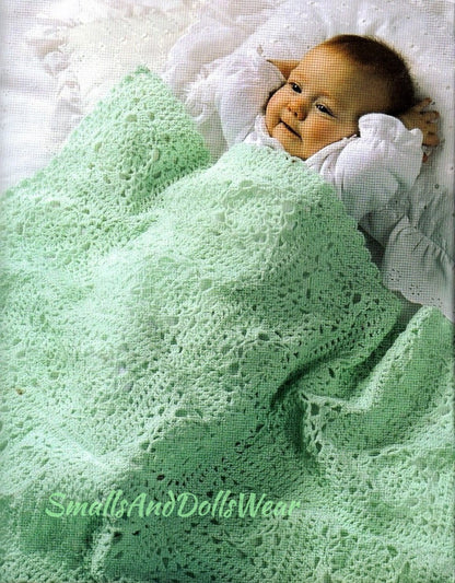 Vintage Crochet Pattern Light n Lacy Flower Squares Baby Afghan Blanket PDF Instant Digital Download Crib Cover 4 Ply