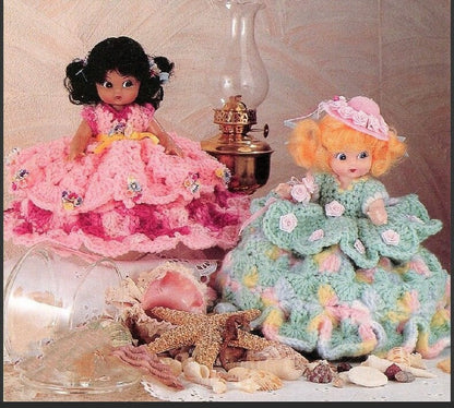 Vintage Crochet Patterns 6" Air Freshener Dolls Four Seasons Dress Outfits PDF Instant Digital Download Scented Sweeties 10 Ply