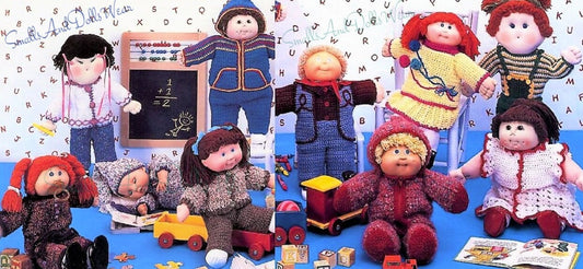 Vintage Crochet Pattern 16 17 19 Inch Soft Sculpture Doll Clothes PDF Instant Digital Download Cabbage Patch Kids 10 School Playtime Outfits