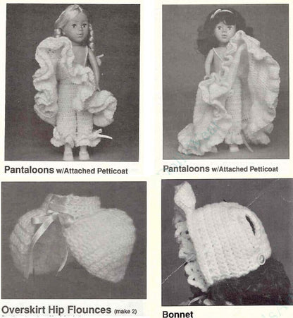 Vintage Crochet Pattern 13" Dolls Little Bo Peep Miss Muffet Nursery Rhyme Dress Outfits PDF Instant Digital Download 10 Ply