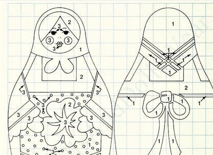 Vintage Sewing Pattern Babushka Peasant Soft Sculpture Dolls PDF Instant Digital Download 3 Sizes Painted Stenciled Fabric Folk Art Toys