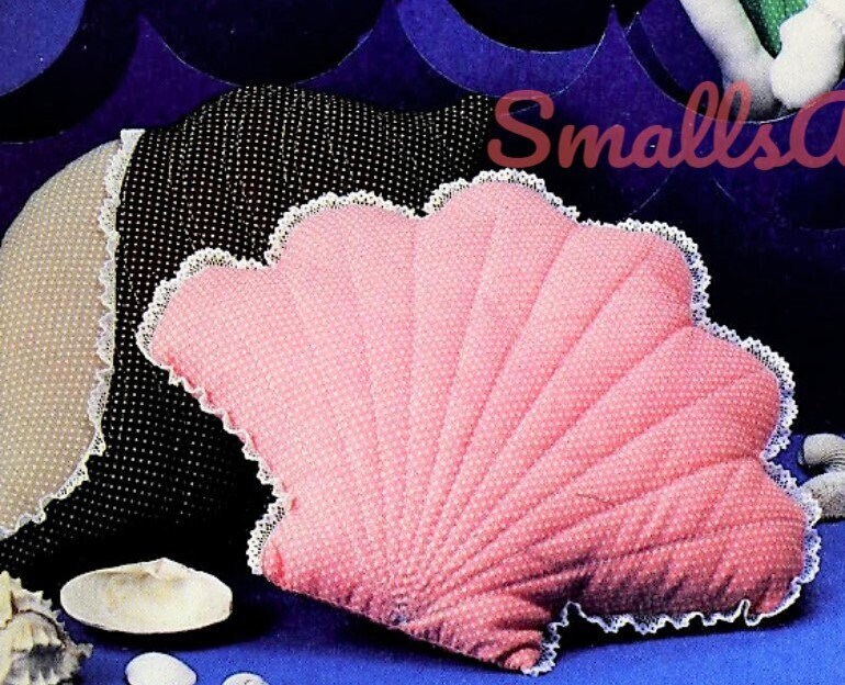 Vintage Sewing Pattern 16" Mermaid Soft Sculpture Doll and Fabric Sea Shell Pillow PDF Instant Digital Download