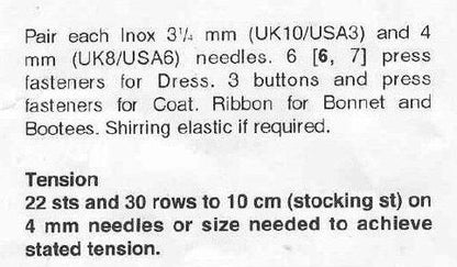 Vintage Knitting Pattern Knit Doll Clothes Layette for 12-22 Inch Dolls PDF Instant Digital Download Bonnet Coat Dress Booties Blanket DK