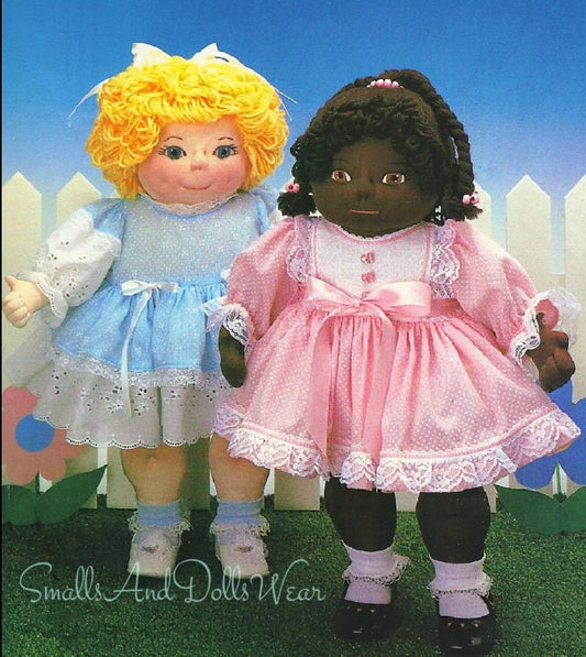 Vintage Sewing Pattern 20" Sunday Best Dressed Dolls Pretty Soft Sculpture Girls PDF Instant Digital Download Easter Dress Plush Soft Toys