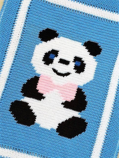 Vintage Crochet Pattern Panda Bear Baby Afghan PDF Instant Digital Download Animal Blanket Lapghan 30x41 10 Ply