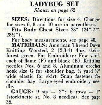 Vintage Knitting Pattern Little Girls Ladybug Vest Top Skirt and Purse Set Outfit PDF Instant Digital Download 4-10 Years 10 Ply