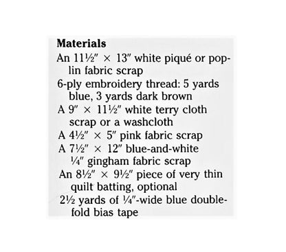 Vintage Sewing Pattern Gingham Teddy Bear Bib PDF Instant Digital Download Applique Hungry As A Bear Bib