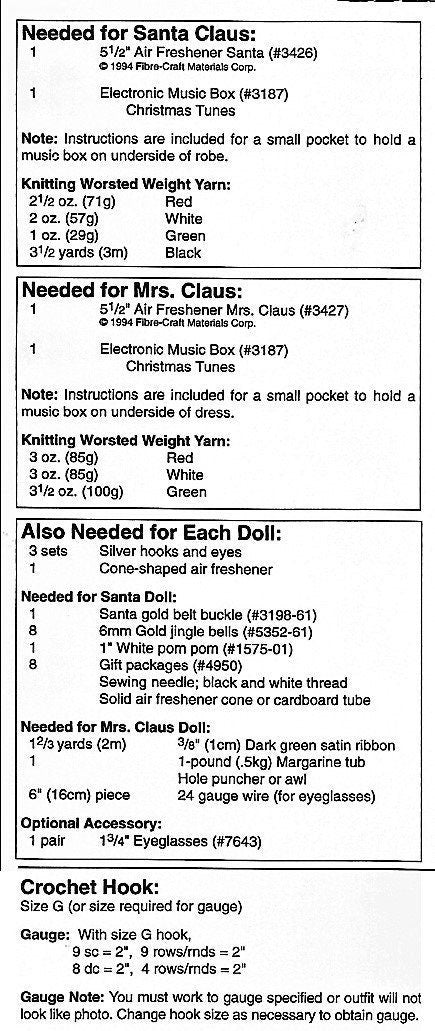 Vintage Crochet Pattern Santa & Mrs Claus Christmas Scents Air Freshener Cover Music Box Doll PDF Instant Digital Download  10 Ply