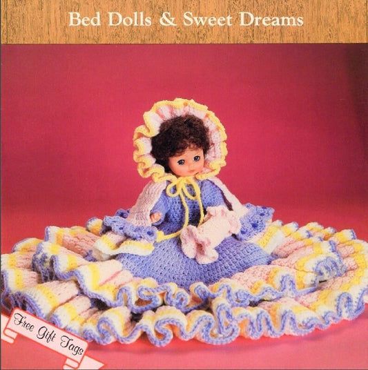 Vintage Crochet Pattern 13" Eva Bed Doll Ruffle Dress Hat Outfit PDF Instant Digital Download Sweet Dreams Dumplin Designs 10 Ply