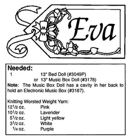 Vintage Crochet Pattern 13" Eva Bed Doll Ruffle Dress Hat Outfit PDF Instant Digital Download Sweet Dreams Dumplin Designs 10 Ply