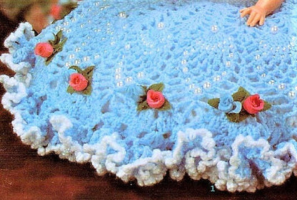 Vintage Crochet Pattern Pineapple Dress Pillow Doll Bed Doll Outfit Dress and Hat PDF Instant Digital Download 5 Ply