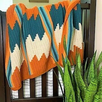Vintage Crochet Afghan Pattern Southwestern Desert Sunset Blanket & Pillow Set PDF Instant Digital Download Navajo Indian Design 10 Ply