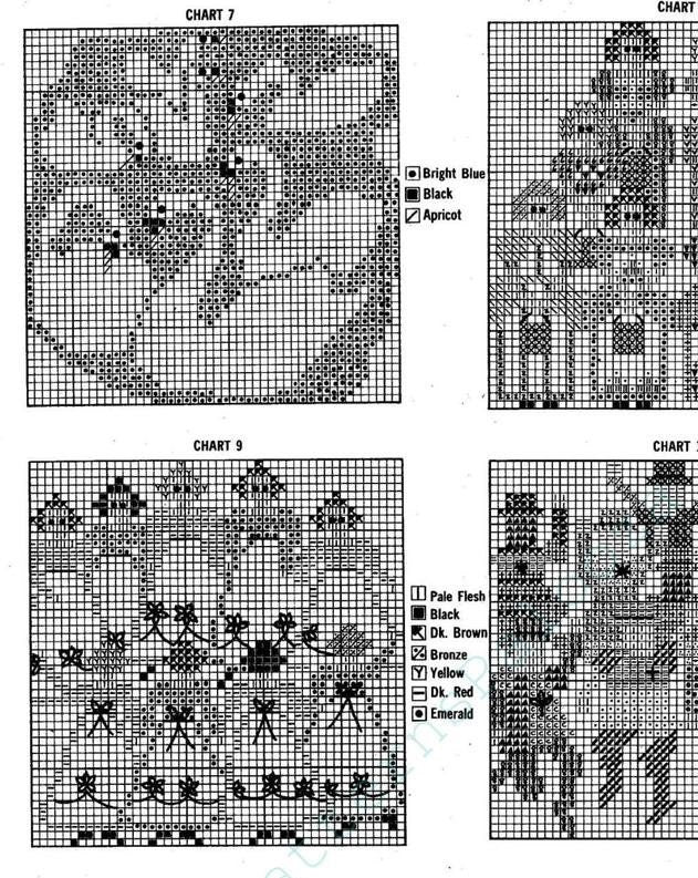 Vintage Crochet Afghan Pattern The Twelve 12 Days of Christmas Blanket PDF Instant Digital Download Cross Stitch Tunisian Stitch 5 Ply