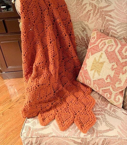 Vintage Crochet Afghan Pattern Snuggly Pineapple Throw PDF Instant Digital Download Pineapples Motif Blanket Design 50x67 10 Ply