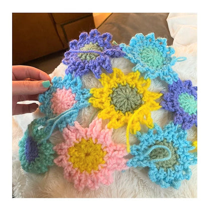 Vintage Crochet Pattern Pretty Field of Meadow Flowers Afghan Pattern PDF Instant Digital Download Floral Motifs Large Blanket 83x98 10 Ply