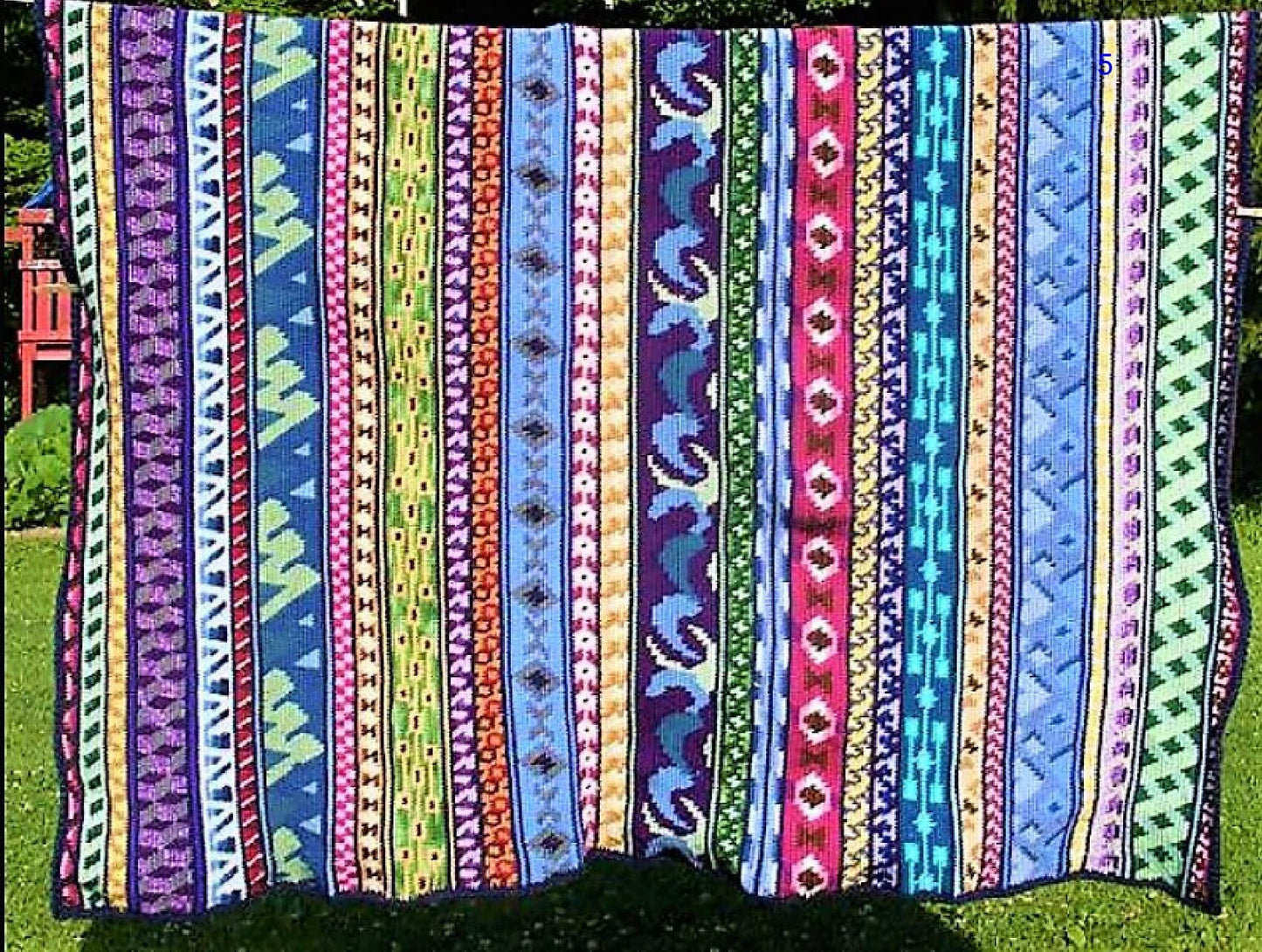 Vintage Crochet Pattern Striped Odyssey Banded Afghan Blanket PDF Instant Digital Download Scrap Yarn Throw 29 Patterned Stripes 10 Ply