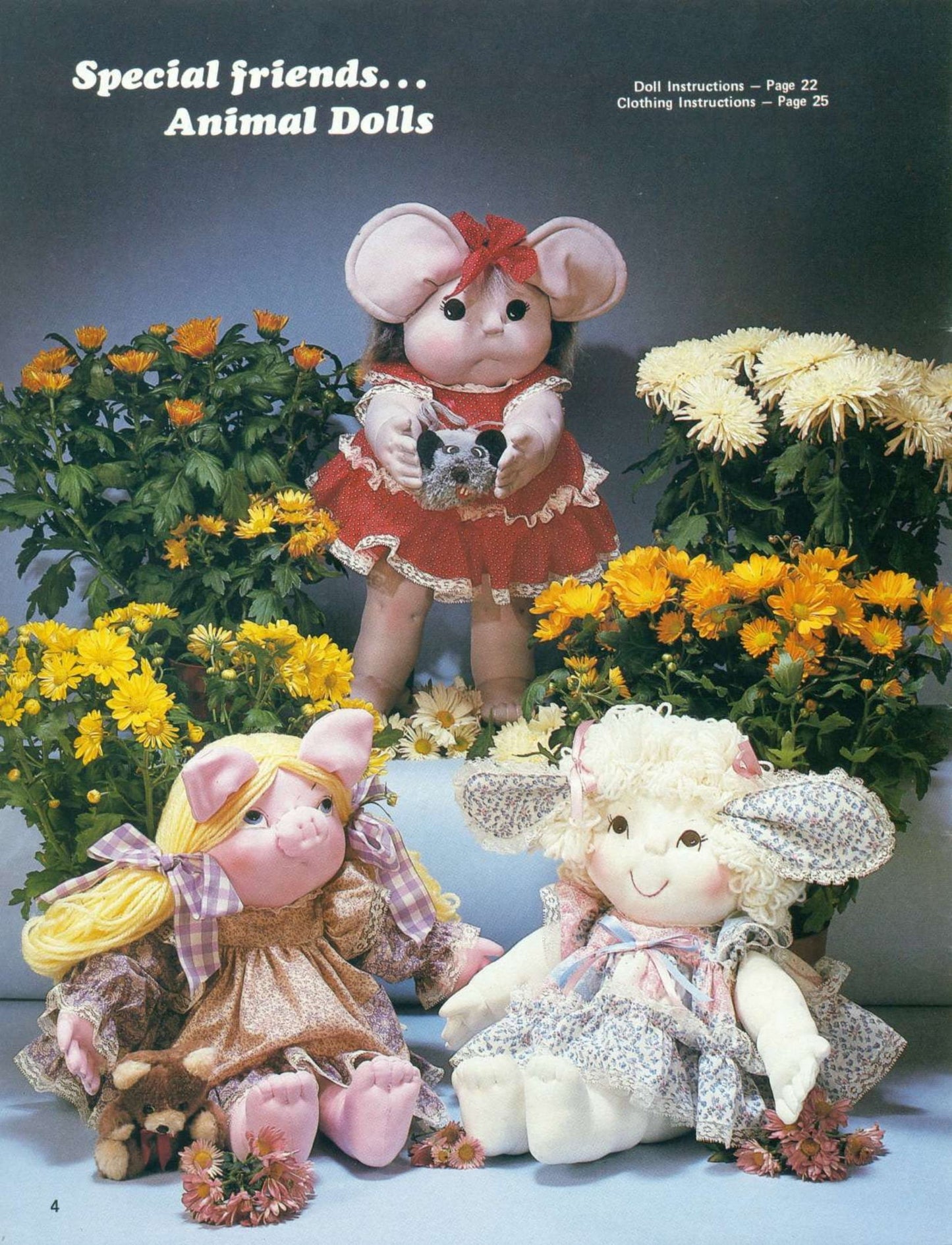 Vintage Sewing Patterns Soft Sculpture Toy Dolls Clowns Animals with Outfits PDF Instant Digital Download Cute Sculptured Dolls