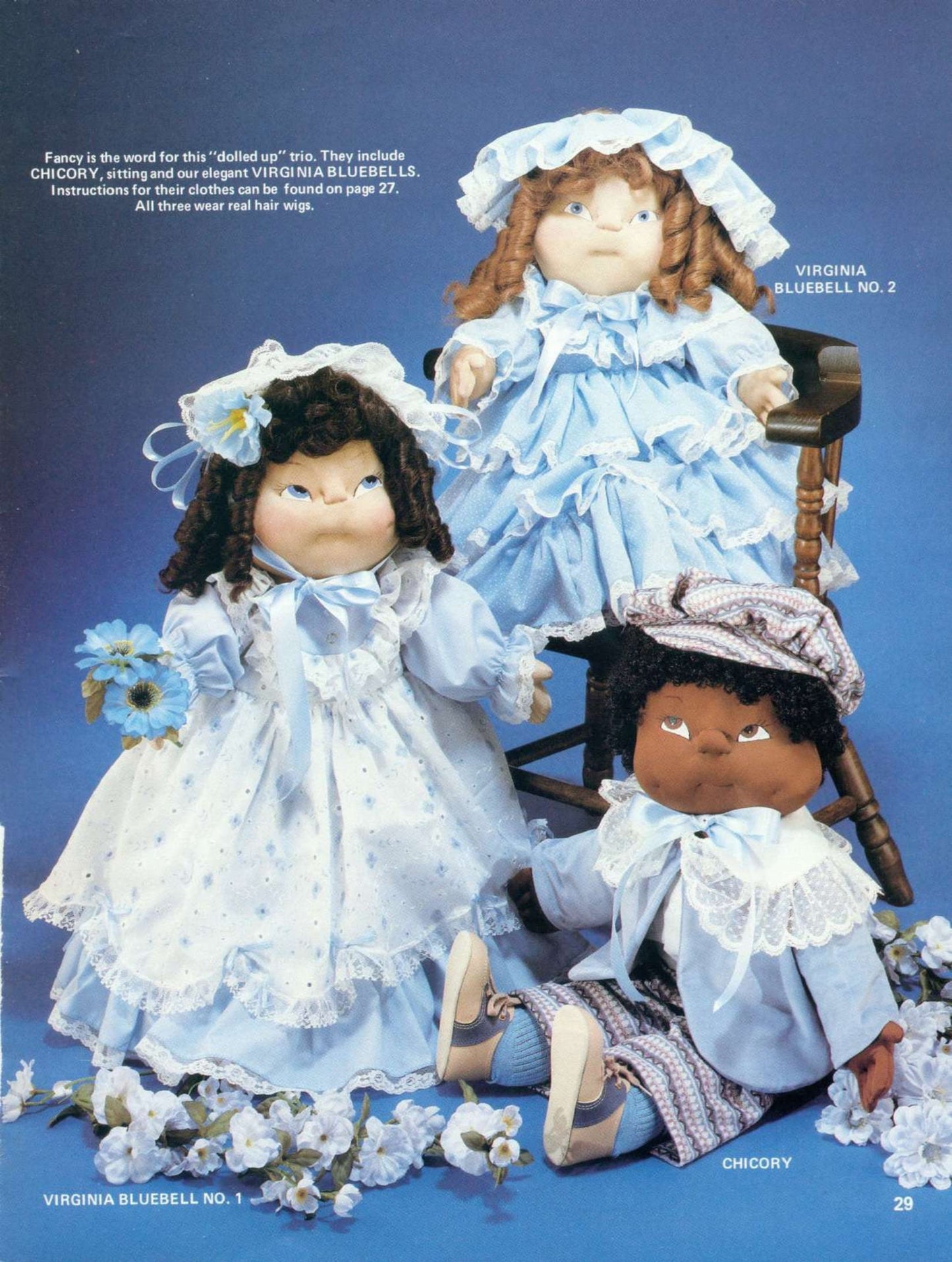 Vintage Sewing Patterns 18" 24" Soft Sculpture Toy Dolls Old Fashioned Outfits PDF Instant Digital Download Girl Boy and Pillow Face Dollys