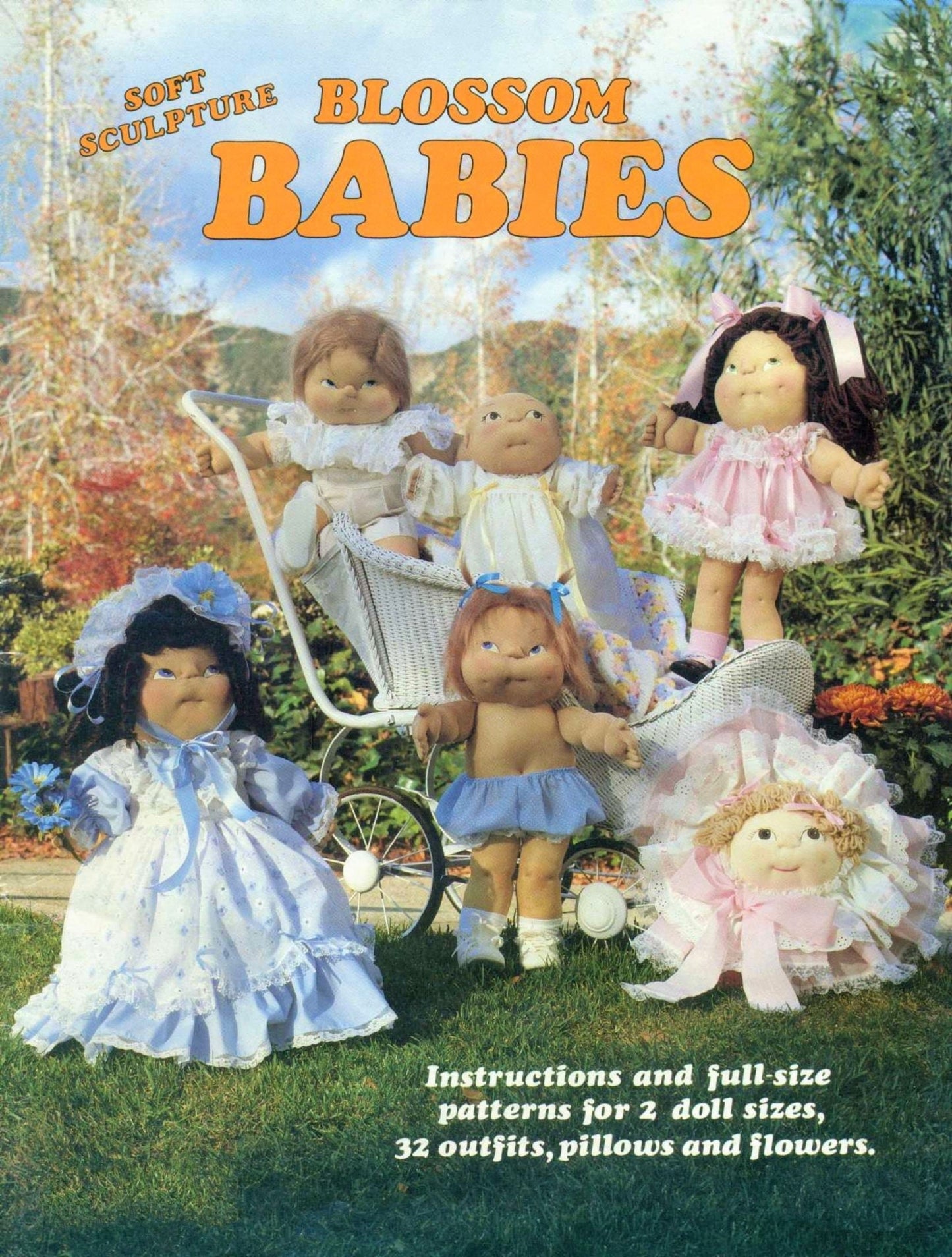 Vintage Sewing Patterns 18" 24" Soft Sculpture Toy Dolls Old Fashioned Outfits PDF Instant Digital Download Girl Boy and Pillow Face Dollys