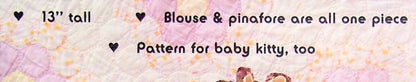 Vintage Sewing Pattern 13" Country Rose Mother Cat & Itty Bitty Kitten Soft Sculpture Dolls PDF Instant Digital Download Soft Toys