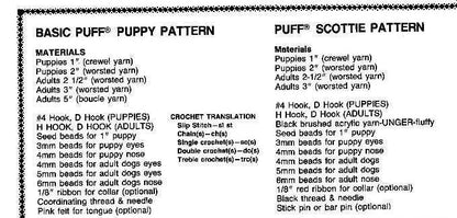 Vintage Crochet Pattern Mini Scottie Dog Puppies Amigurumi in 5 Sizes PDF Instant Digital Download Miniature Soft Toy Dolls