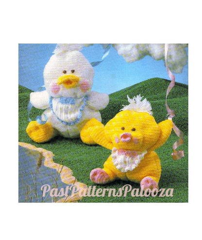 Vintage Crochet Pattern The Puffalumps Mama Duck Baby Duckling Chick Amigurumi Dolls PDF Instant Digital Download Retro Soft Toys 3 Ply