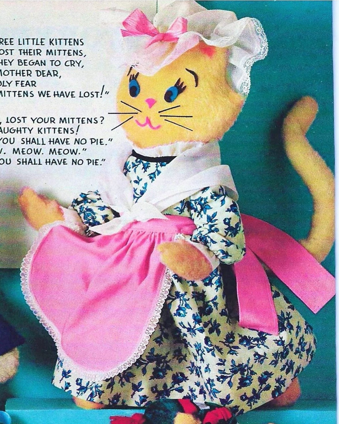 Vintage Sewing Pattern 16" Three Little Kittens Soft Fleece Toy Dolls PDF Instant Digital Download Kitty Cats To Sew Nursery Rhyme Plushies