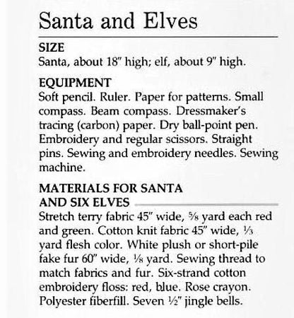 Vintage Christmas Sewing Pattern 18" Plush Santa Reindeer 9" Elves Soft Stuffed Toy Dolls PDF Instant Digital Download Sewn Holiday Softies