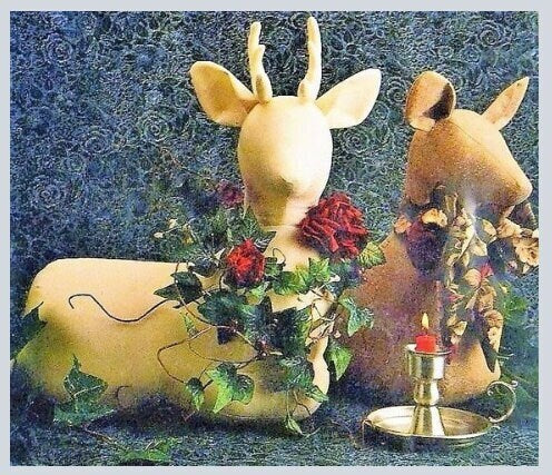 Vintage Sewing Pattern 15" Fabric Deer Soft Sculpture Reindeer Dolls PDF Instant Digital Download Doe Stag Christmas Table Centerpiece
