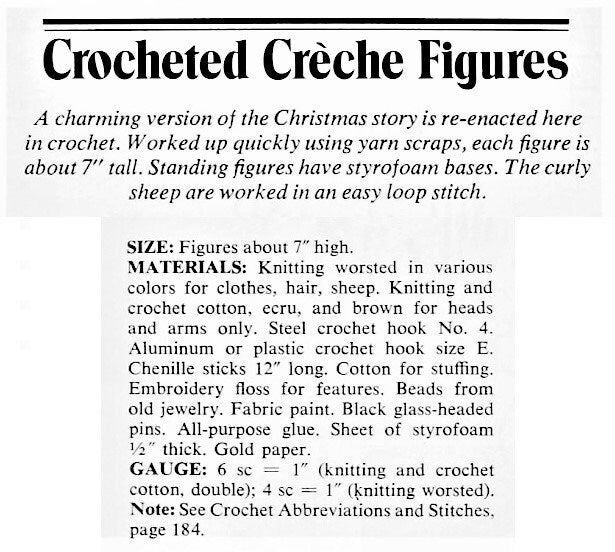 Vintage Crochet Pattern 7" Christmas Nativity Set Soft Creche Amigurumi Dolls PDF Instant Digital Download 8 Figures Loopy Lambs 10 Ply