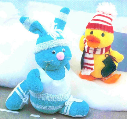 Vintage Sewing Pattern Cute Animal Sock Dolls PDF Instant Digital Download 16 Soft Toy Critters Panda Koala Frog Raccoon Duck Pig