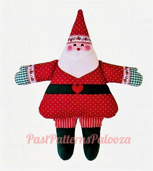 Vintage Sewing Pattern 16" Santa Doll and 32" Santa Pillow PDF Instant Digital Download Plush Country Christmas Toy and Decorative Cushion