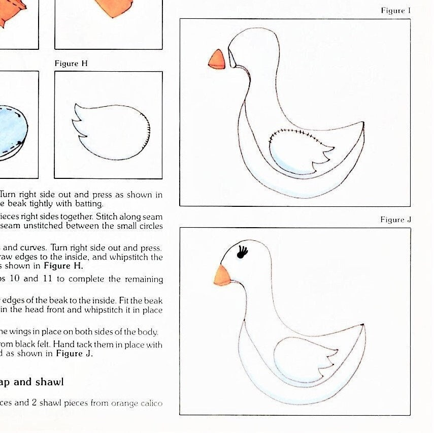 Vintage Sewing Pattern 18" Old Mother Goose Soft Toy Doll Terrycloth Fabric PDF Instant Digital Download Country Granny Goose