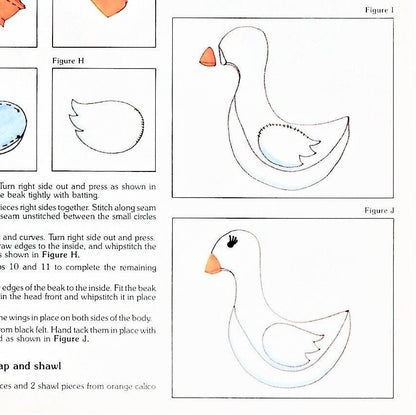 Vintage Sewing Pattern 18" Old Mother Goose Soft Toy Doll Terrycloth Fabric PDF Instant Digital Download Country Granny Goose