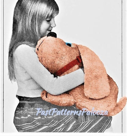Vintage Sewing Pattern 21" Basset Hound Puppy Dog Soft Doll Plush Faux Fur Fabric PDF Instant Digital Download Stuffed Pet Dog Soft Toy