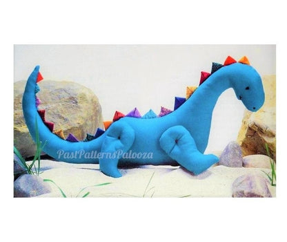 Vintage Sewing Pattern 17" Fabric Stegosaurus Dinosaur Soft Sculpture Toy Doll PDF Instant Digital Download