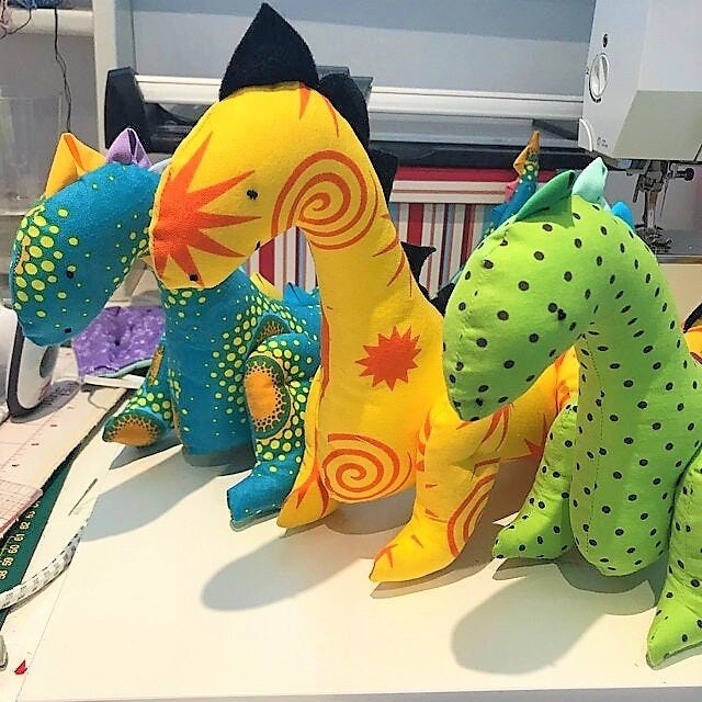 Vintage Sewing Pattern 17" Fabric Stegosaurus Dinosaur Soft Sculpture Toy Doll PDF Instant Digital Download