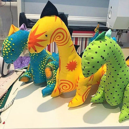 Vintage Sewing Pattern 17" Fabric Stegosaurus Dinosaur Soft Sculpture Toy Doll PDF Instant Digital Download