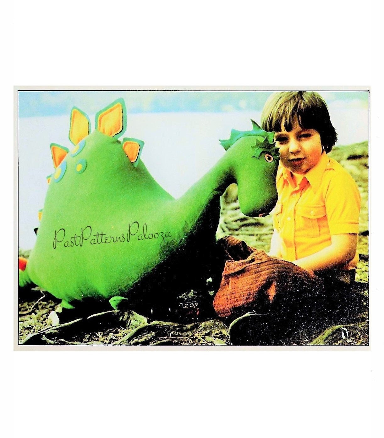 Vintage Sewing Pattern 48" Large Felt Fabric Stegosaurus Dinosaur Soft Sculpture Toy Doll PDF Instant Digital Download 4 Foot Dino or Dragon