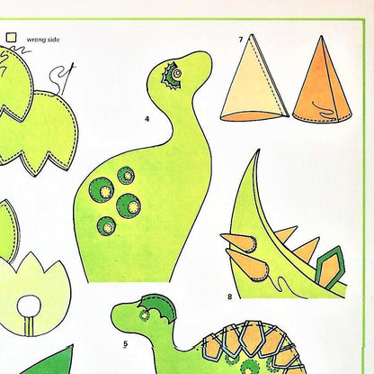 Vintage Sewing Pattern 48" Large Felt Fabric Stegosaurus Dinosaur Soft Sculpture Toy Doll PDF Instant Digital Download 4 Foot Dino or Dragon