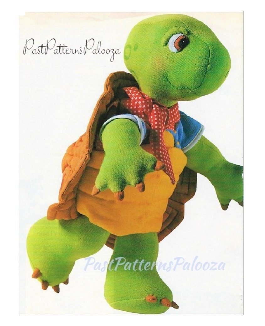 Vintage Sewing Pattern 13" Franklin the Turtle Doll PDF Instant Digital Download Plush Fabric Soft Toy