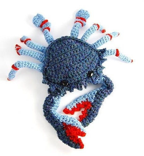 Vintage Crochet Pattern 4" Blue Crab Soft Toy Amigurumi PDF Instant Digital Download Crustacean Realistic Plush Stuffed Sea Life Doll 4 Ply