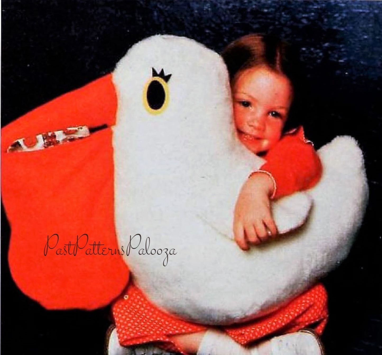 Vintage Sewing Pattern 25" Furry Pelican Soft Toy Doll Pajama Bag or Pillow PDF Instant Digital Download Faux Fur Fabric